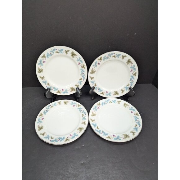 Vintage Fine China Japan MS6701 Grapes and Vines Pattern Bread Plate Set of 4 - Picture 1 of 11